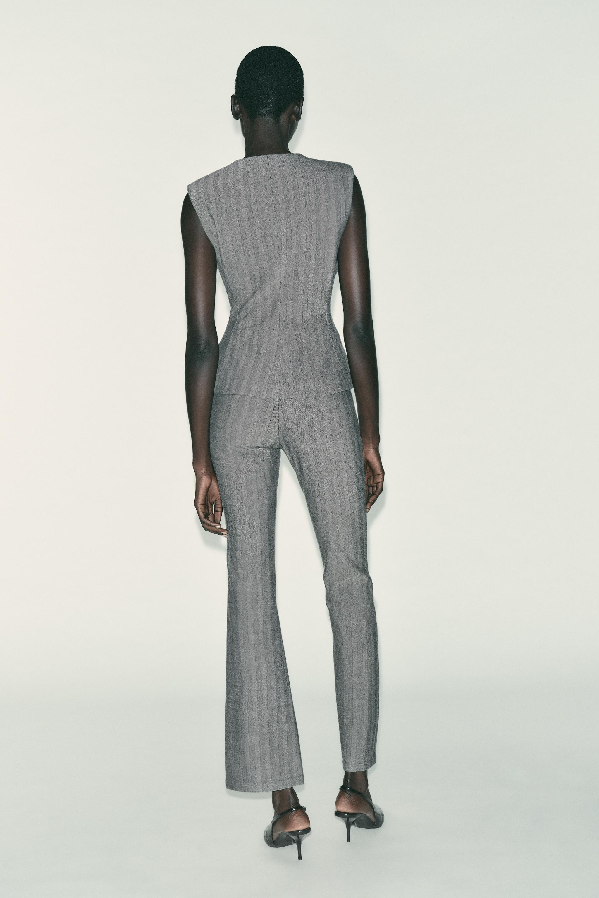 HERRINGBONE FLARE LEGGINGS WITH BELT